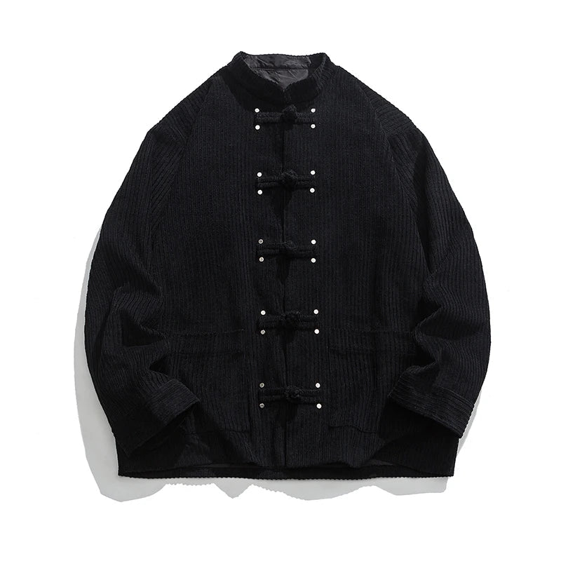 Herre Corduroy Jakke Overdimensjonert Stil 5