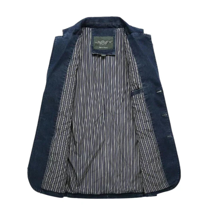 Herre Denimblazer Trendy Formell Uformell Stil 3