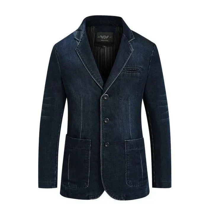 Herre Denimblazer Trendy Formell Uformell Stil 6