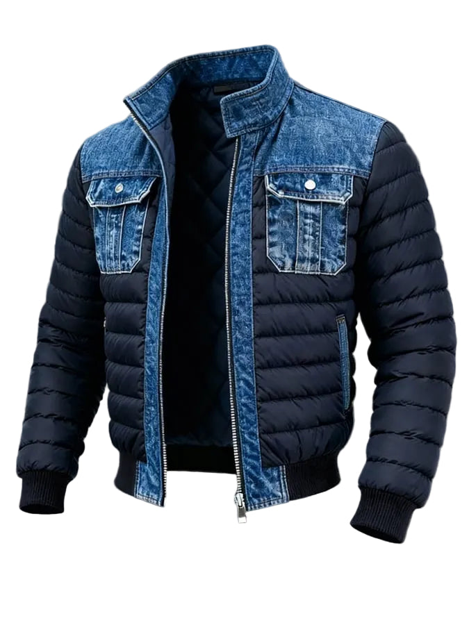 Herre Denimjakke Klassisk Dobbel 0