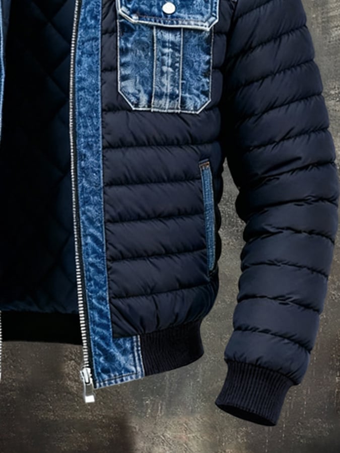 Herre Denimjakke Klassisk Dobbel 1