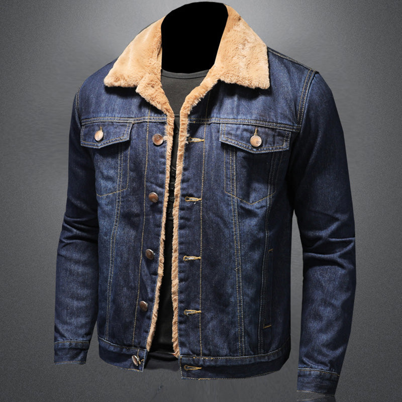 Herre Denimjakke Milano-Stil Modern Komfortabel Passform 3