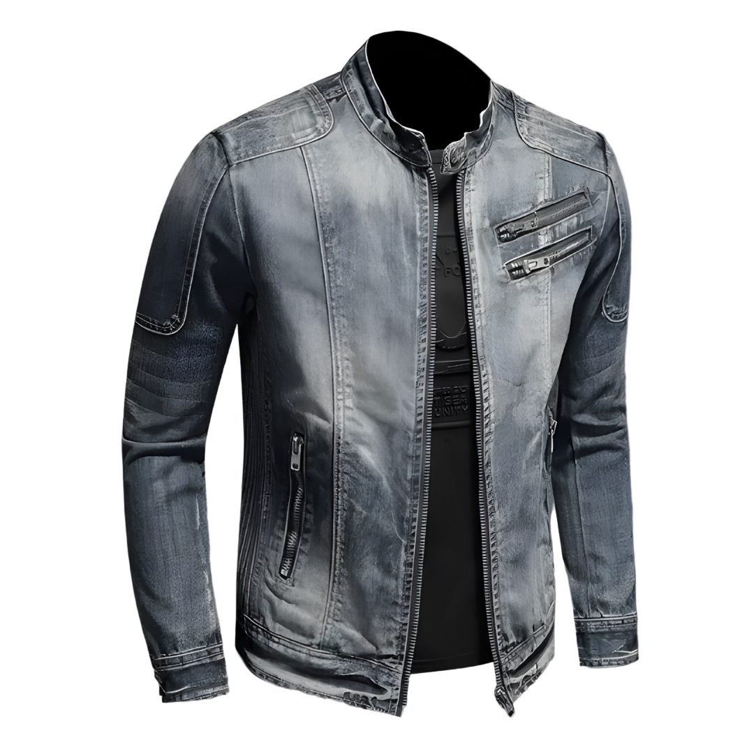 Herre Denimjakke Retro Stil 0