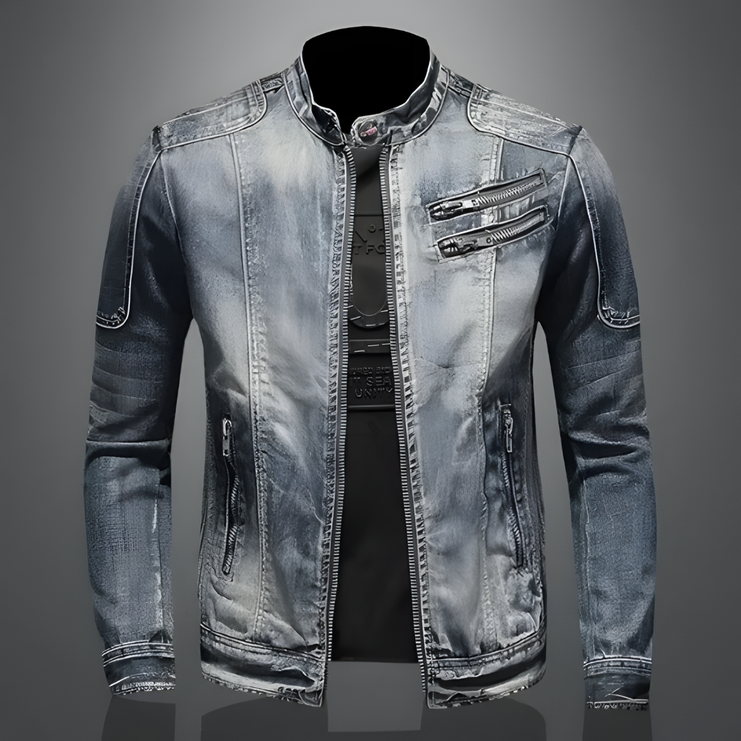 Herre Denimjakke Retro Stil 1