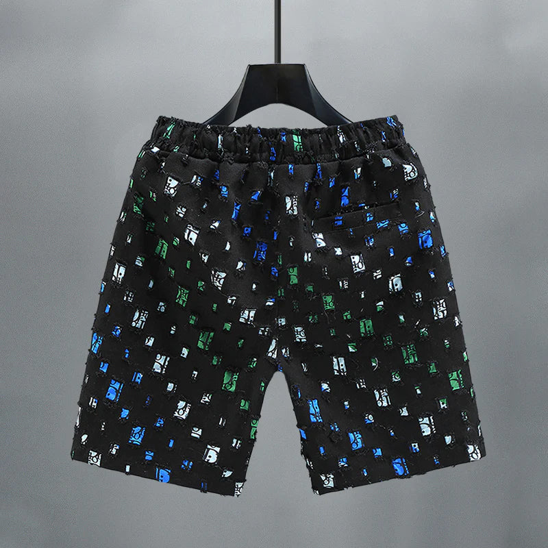Herre Denimshorts Med Frynsekutt og Livlige Farger 3