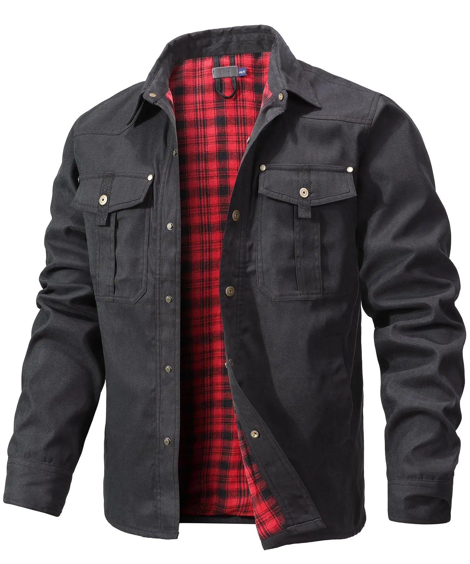 Herre Flanellskjorte Fôret Casual Polyester 11