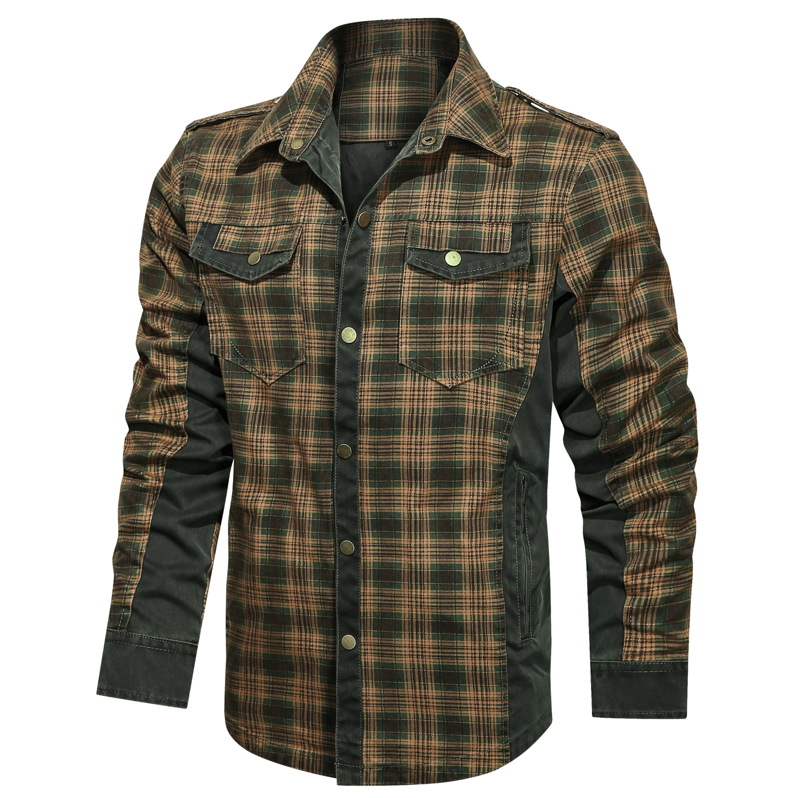Herre Flanellskjorte Klassisk Design Langermet Bomull-Polyester 7