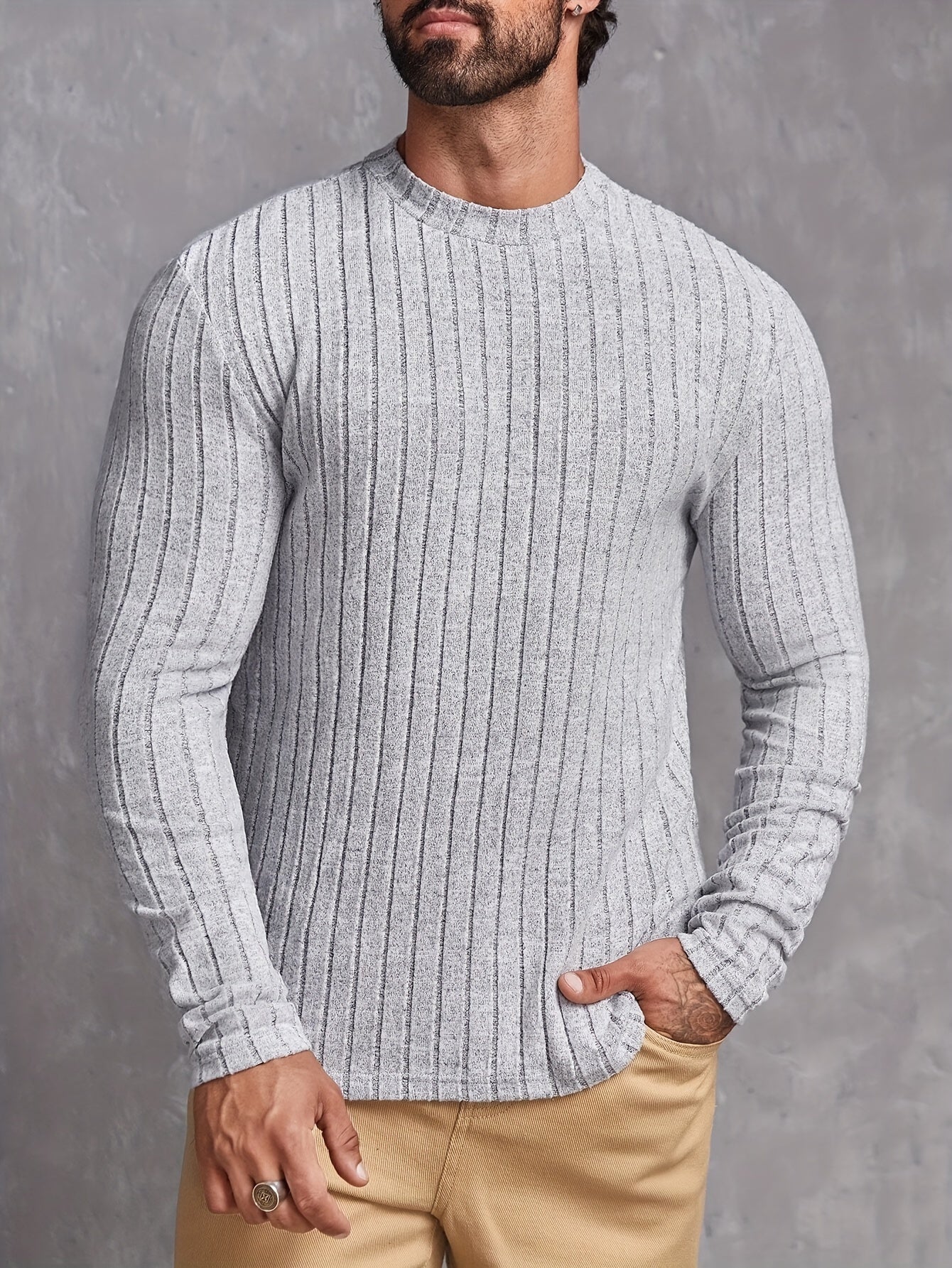 Herre Genser Crewneck Casual Stil Tidløs 8