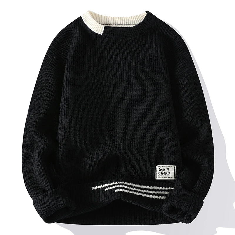 Herre Genser Fargeblokkert Rund Hals Smart Casual 3