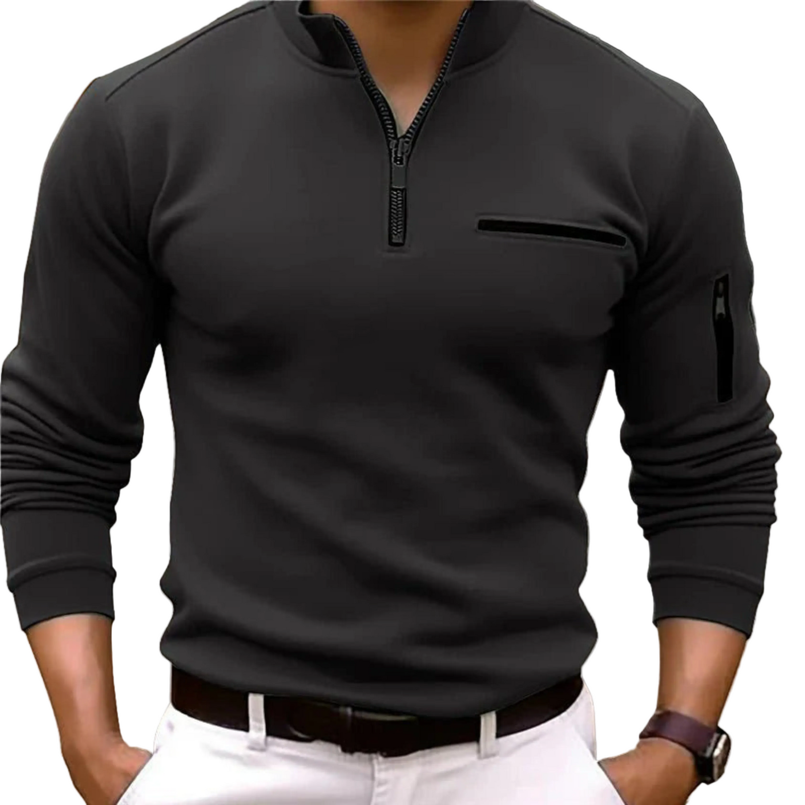 Herre Genser Half Zip Moderne Stil 0