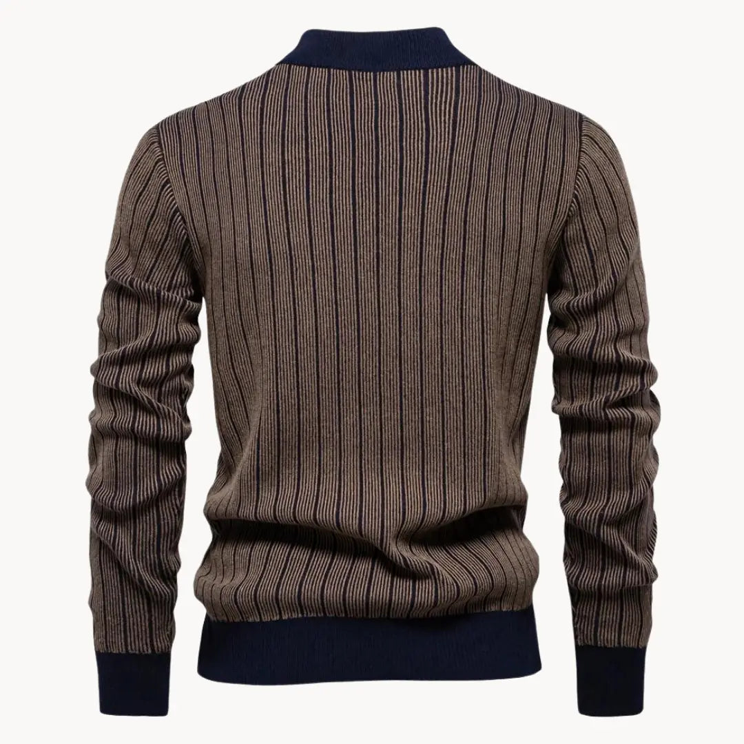 Herre Genser Langermet Stripet Design Moderne Stil 3