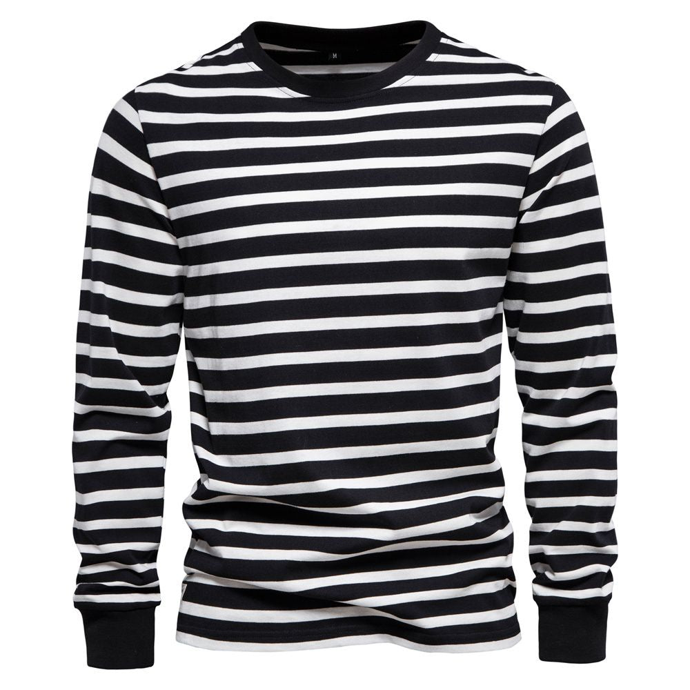 Herre Genser Strikket med Moderne Striper 8