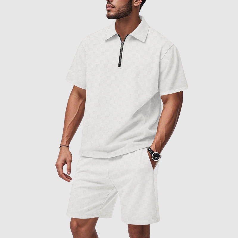 Herre Geometrisk Mønster Polo Set 2