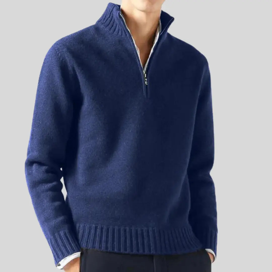 Herre Halvtjeneste Genser Med Stilig Design 4