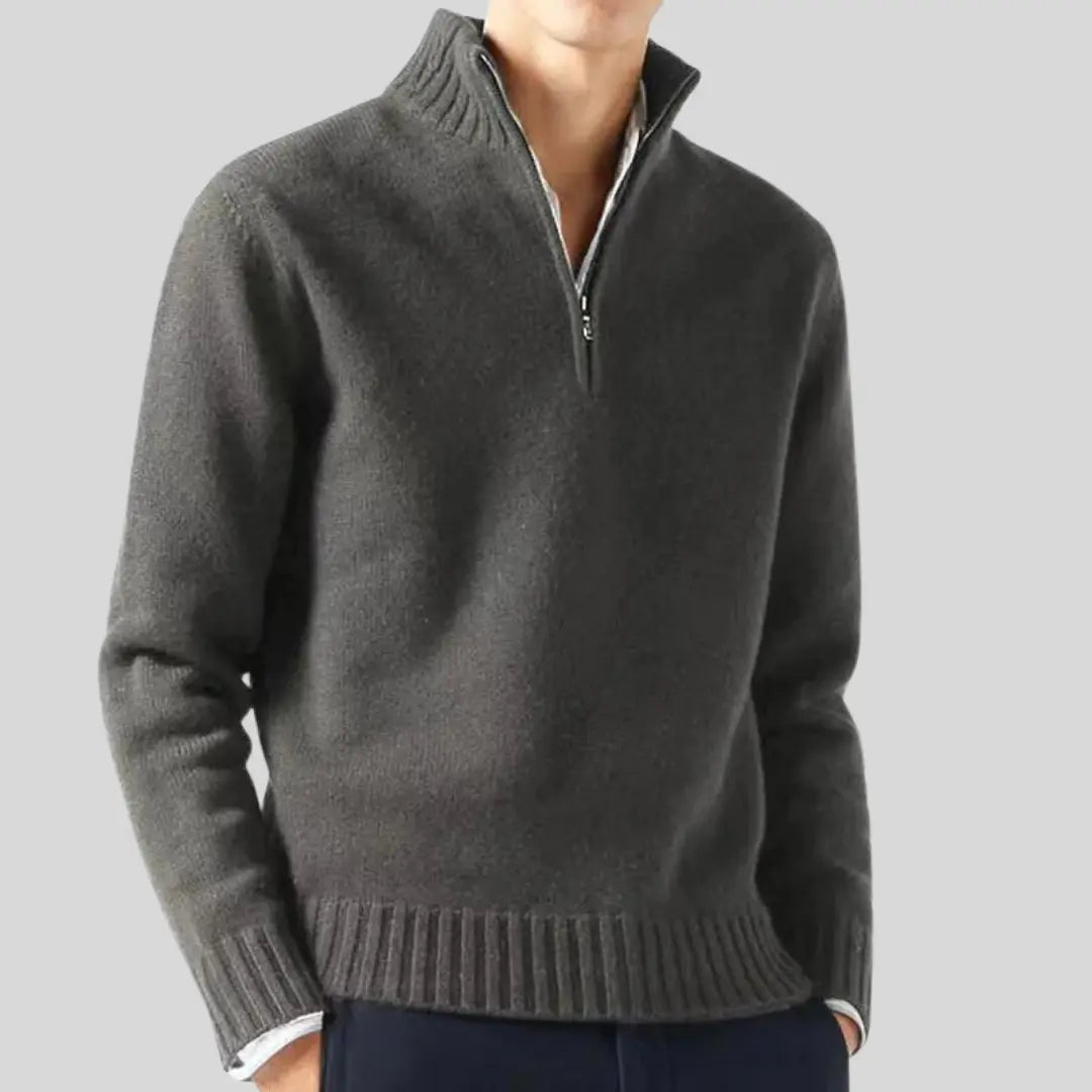Herre Halvtjeneste Genser Med Stilig Design 5