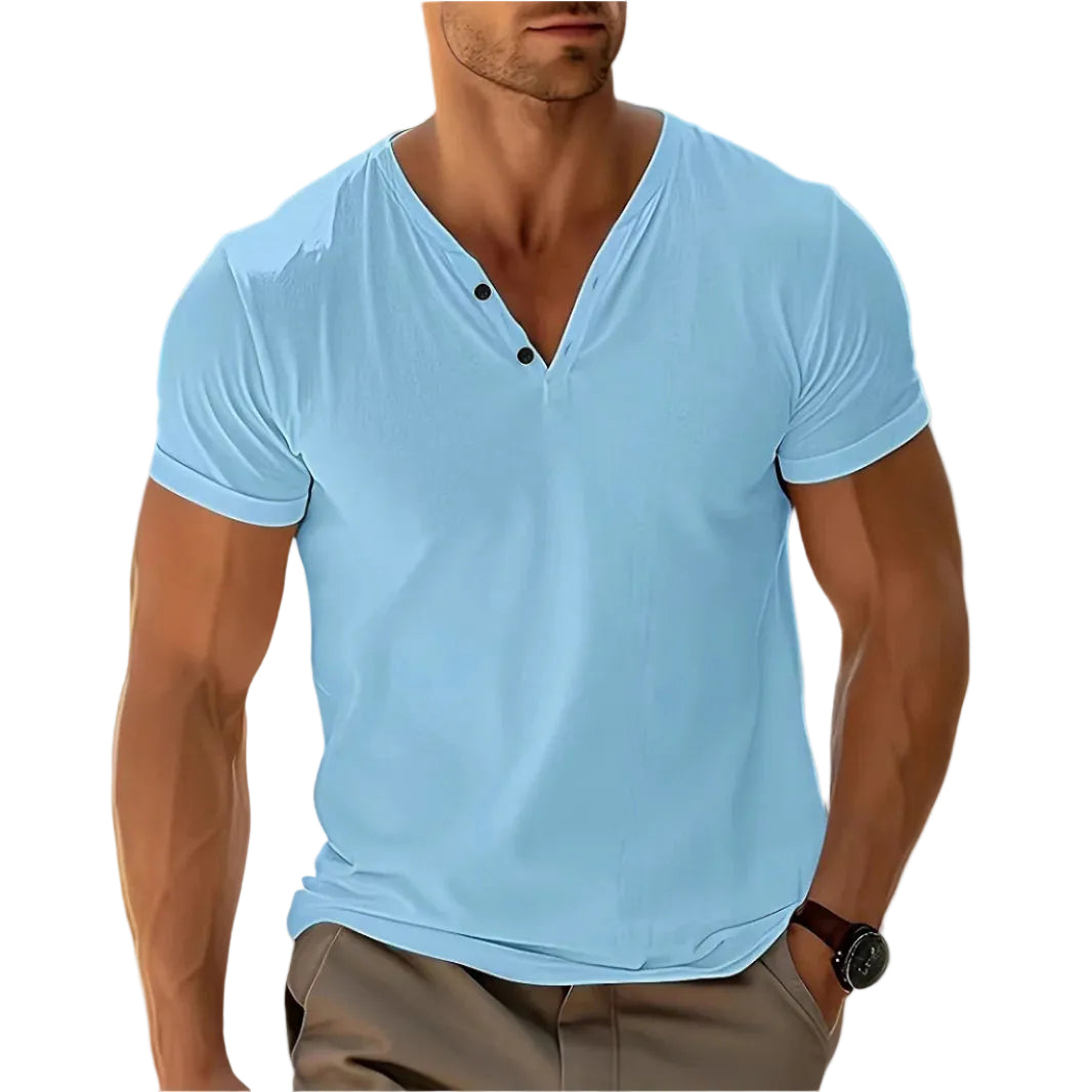 Herre Henley-skjorte med klassisk design 0