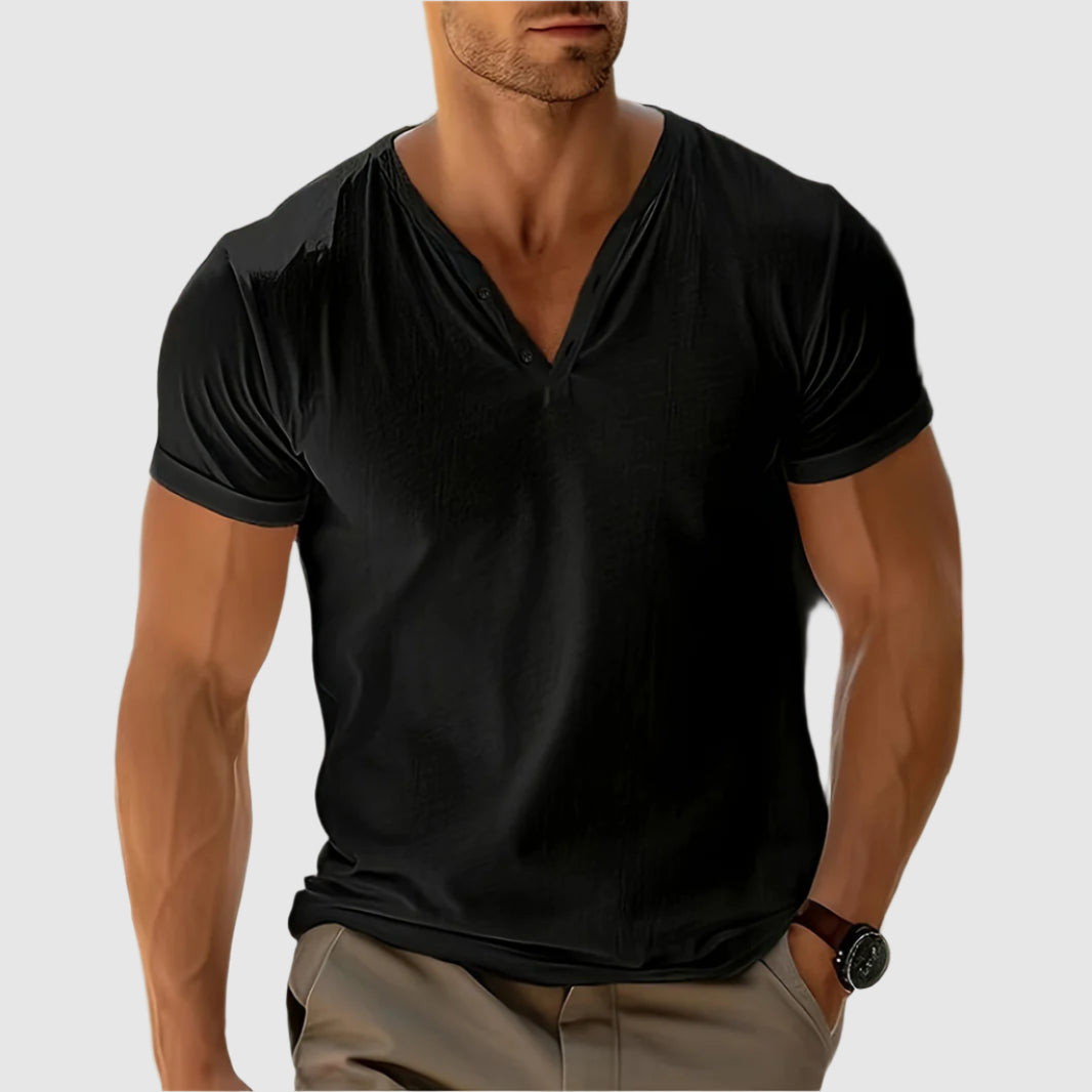 Herre Henley-skjorte med klassisk design 4