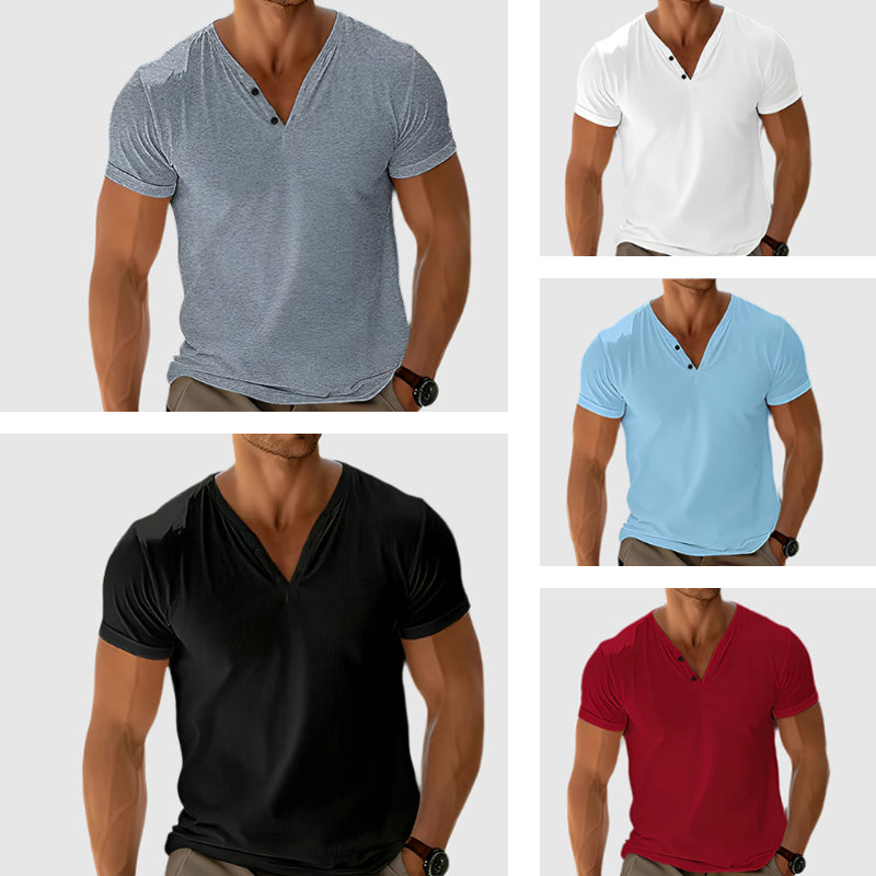Herre Henley-skjorte med klassisk design 5