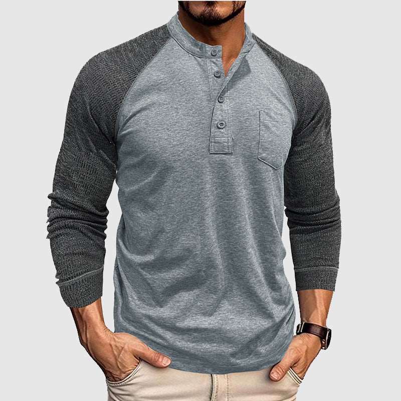 Herre Henley-skjorte med to toner 3