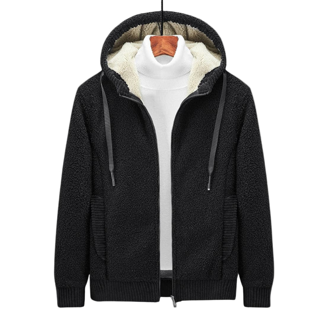 Herre Hoodie med Glidelås og Foret Hette 0