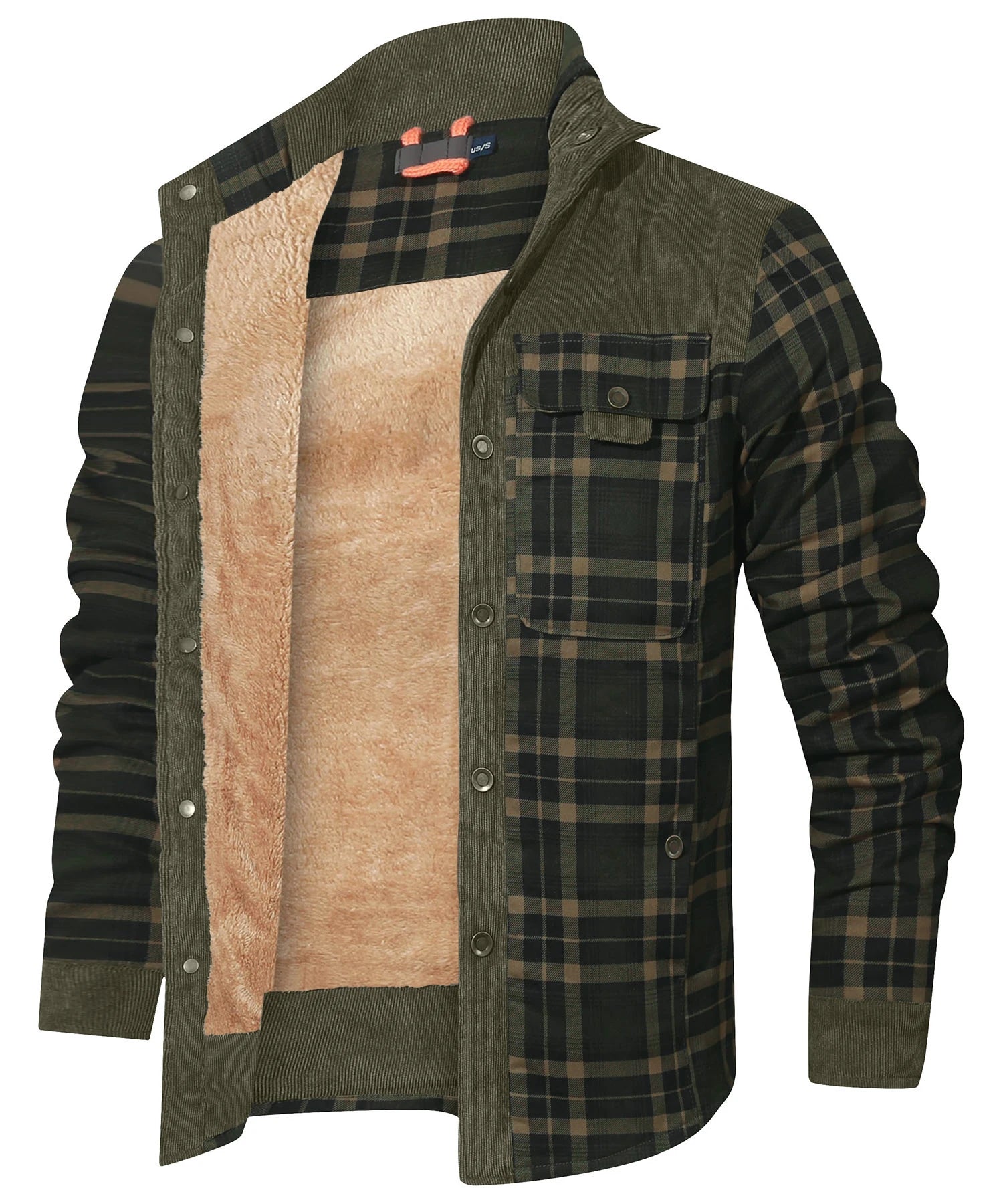 Herre Jakke Bomber Flanell Med Sherpa Fôr 10