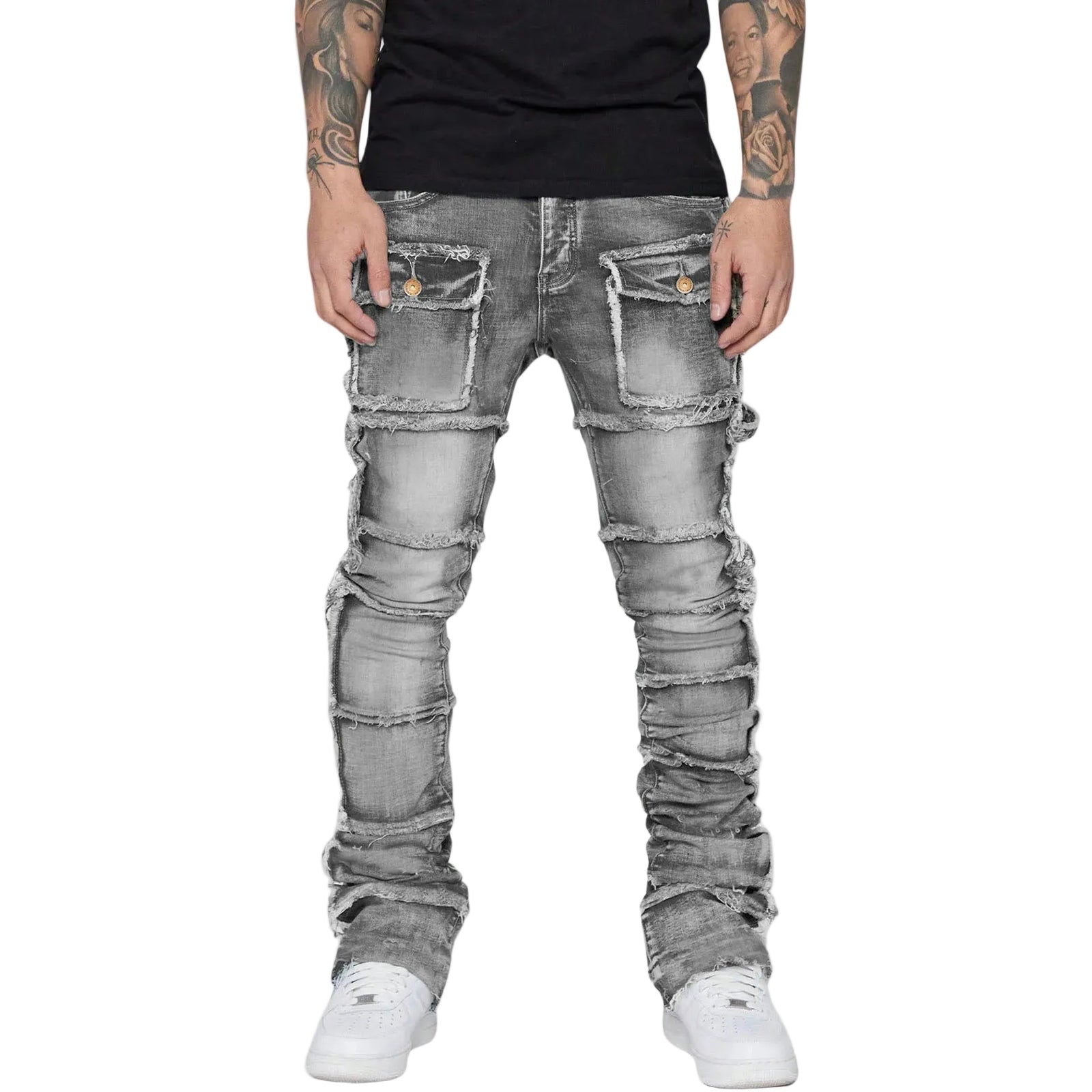 Herre Jeans Slank Passform Distressed 0