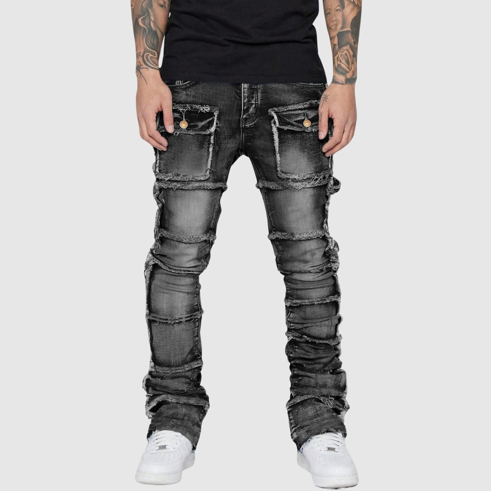 Herre Jeans Slank Passform Distressed 1