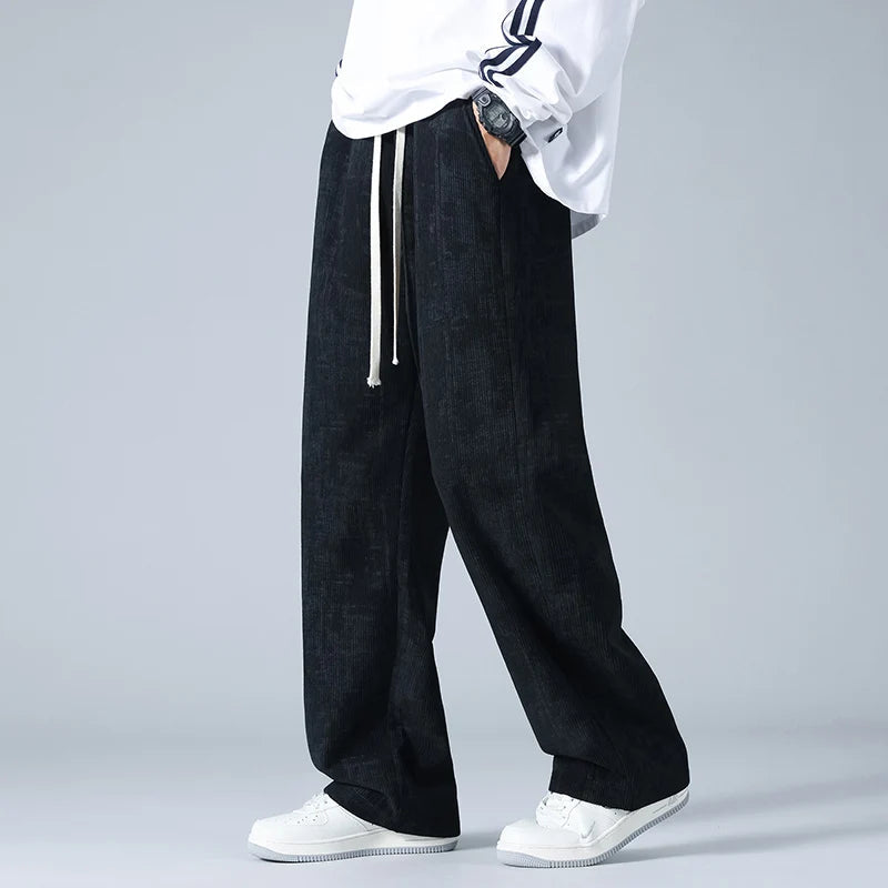 Herre Joggebukse Retro Stil med Justerbar Passform og Praktiske Lommer 5