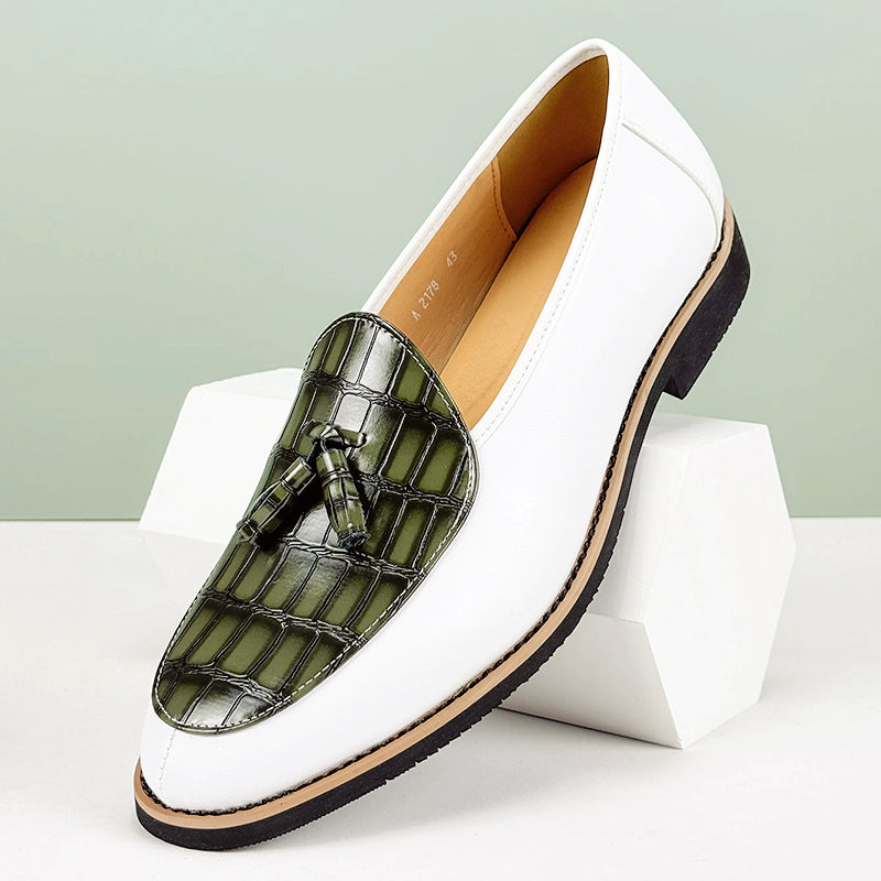 Herre Loafers Krokodillepreget Design med Klassiske Dusker 2