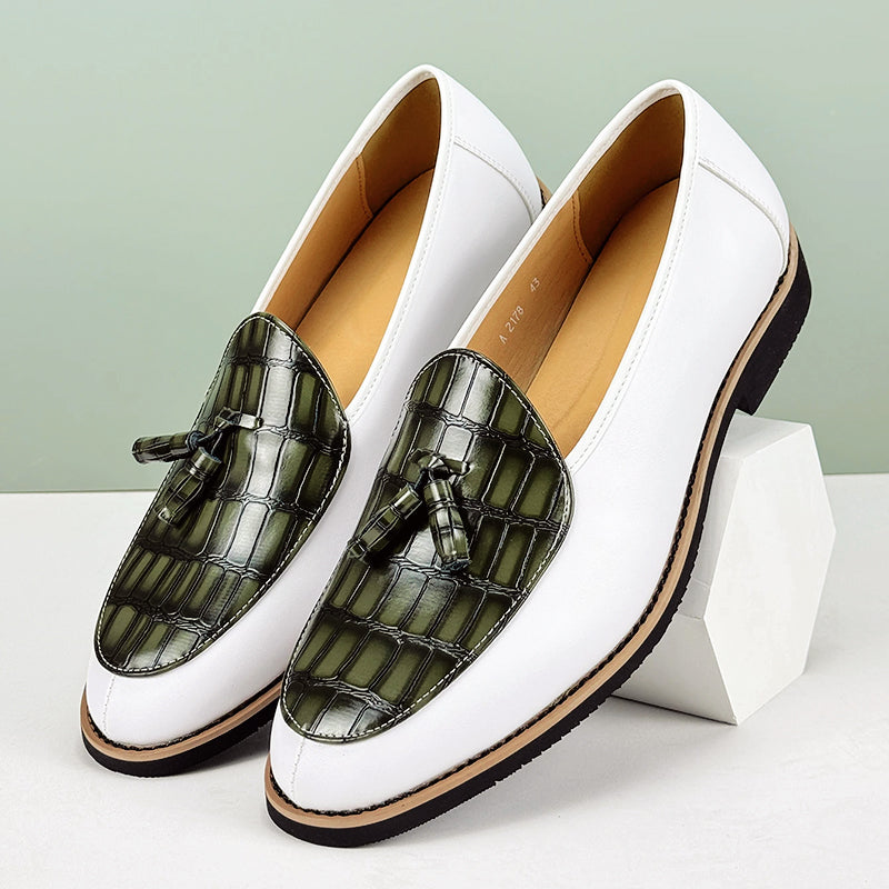 Herre Loafers Krokodillepreget Design med Klassiske Dusker 5