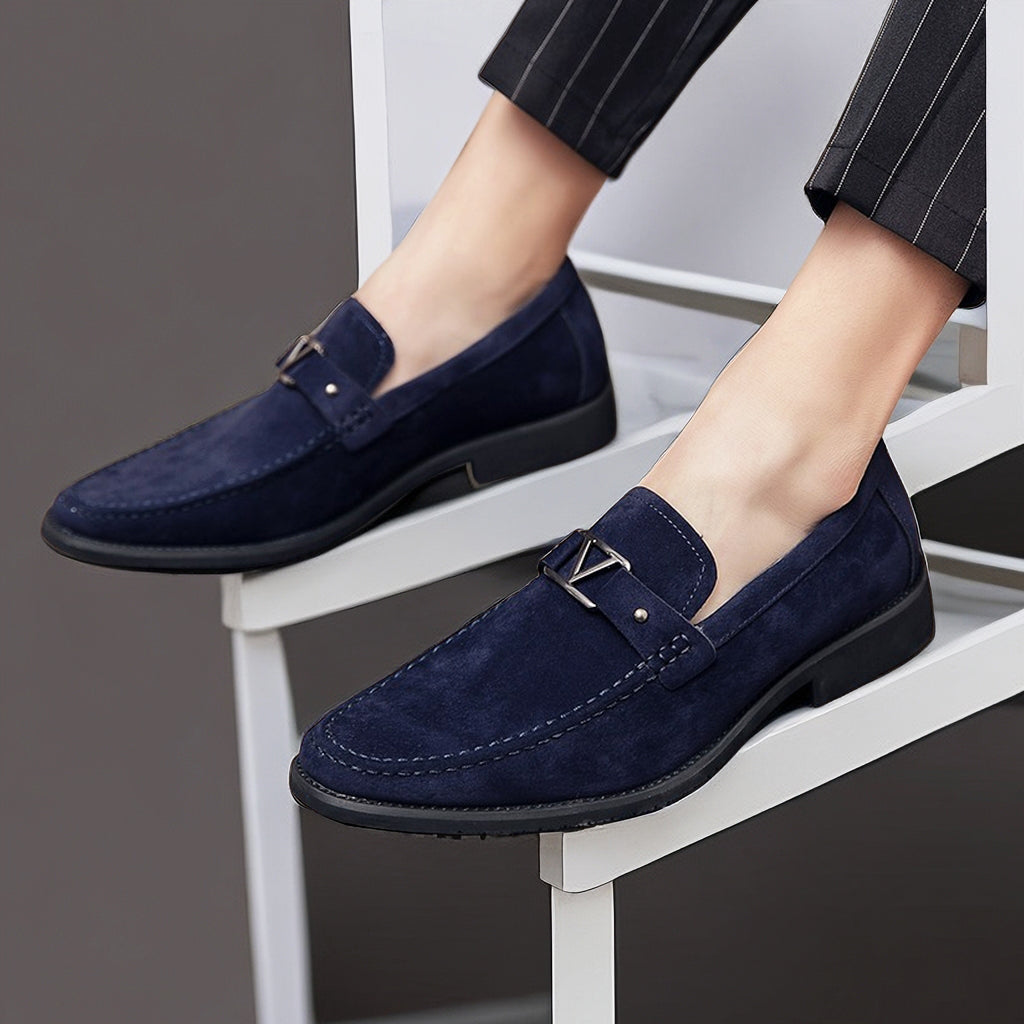 Herre Loafers Slip-On Vegan Suede med Dekorativ Spenne 3
