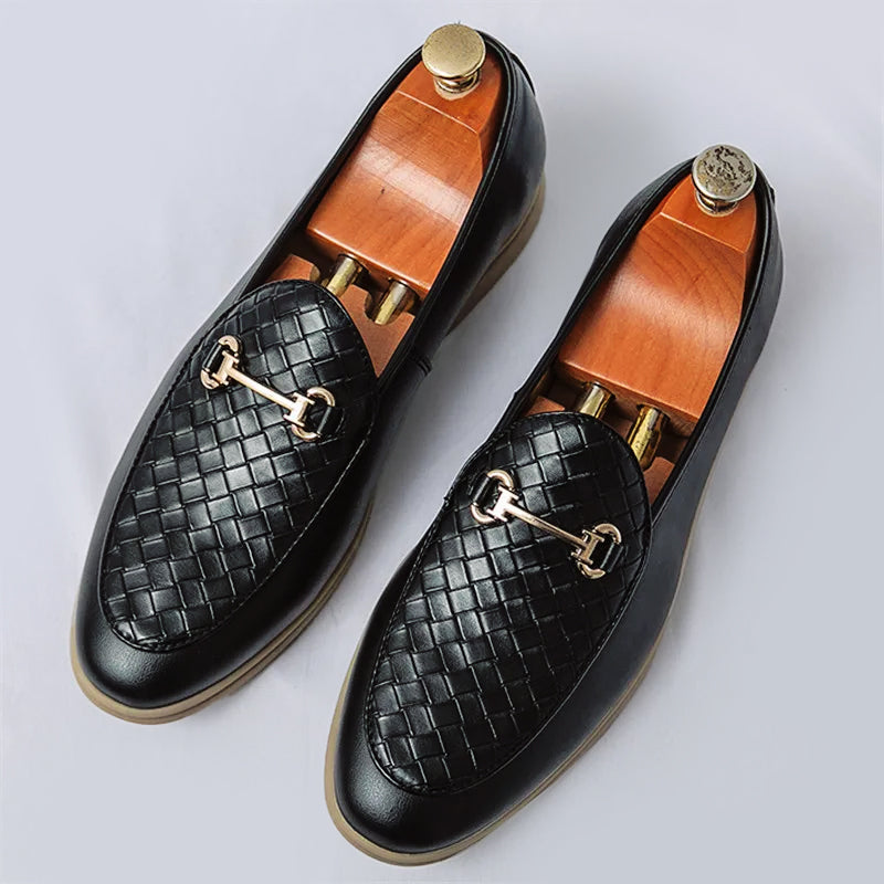 Herre Loafers med Klassisk Design og Vevd Vamp 2