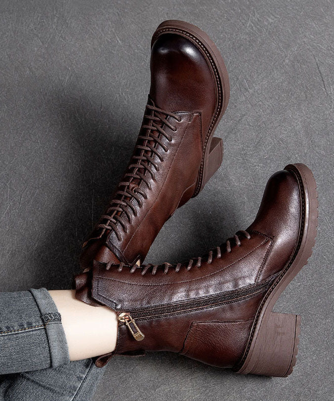 Herre Motorsykkelstøvler med Snøring 2