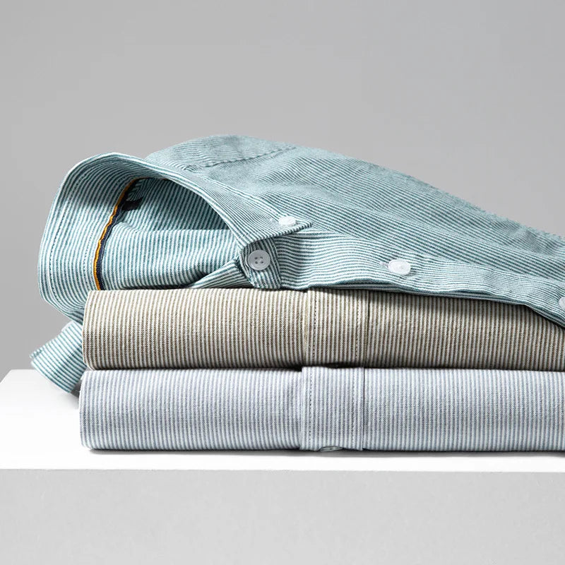 Herre Oxford Skjorte Klassisk Stil 3