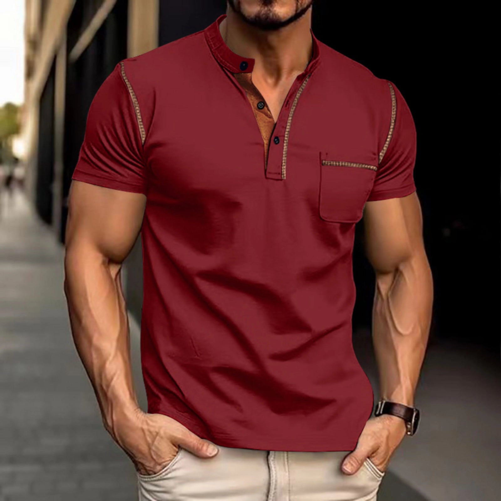 Herre Polo Skjorte Klassisk Stil Allsidig Design 2