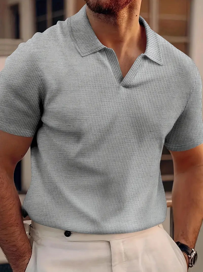 Herre Poloshirt Casual Vaffelstoff 1