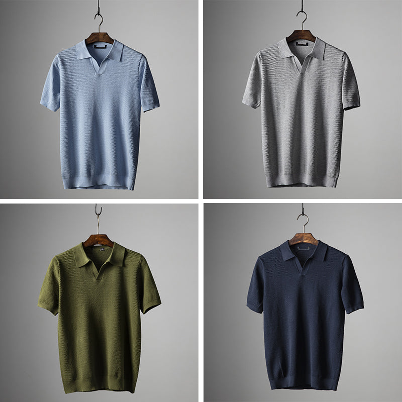Herre Poloskjorte med Mesh Detaljer Korte Ermer 5
