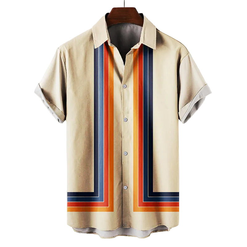 Herre Retro Skjorte med Korte Ermer 0