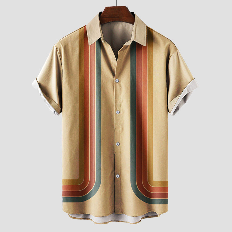 Herre Retro Skjorte med Korte Ermer 1