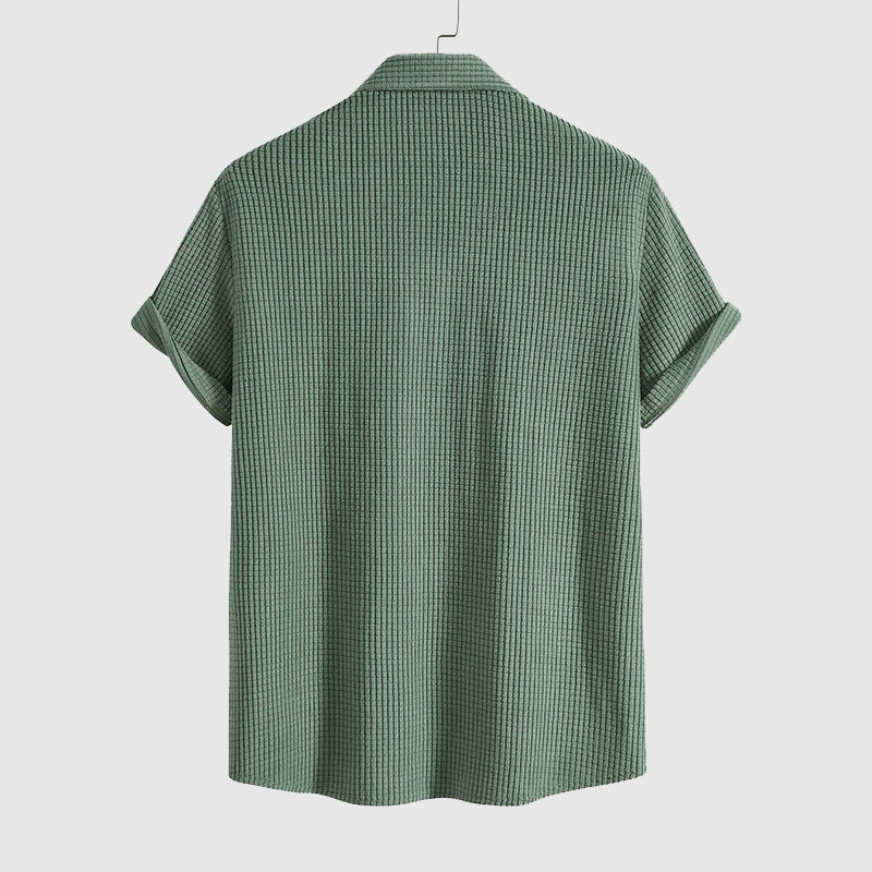 Herre Sett med Kortermet Skjorte og Shorts Avslappet Stilig 6