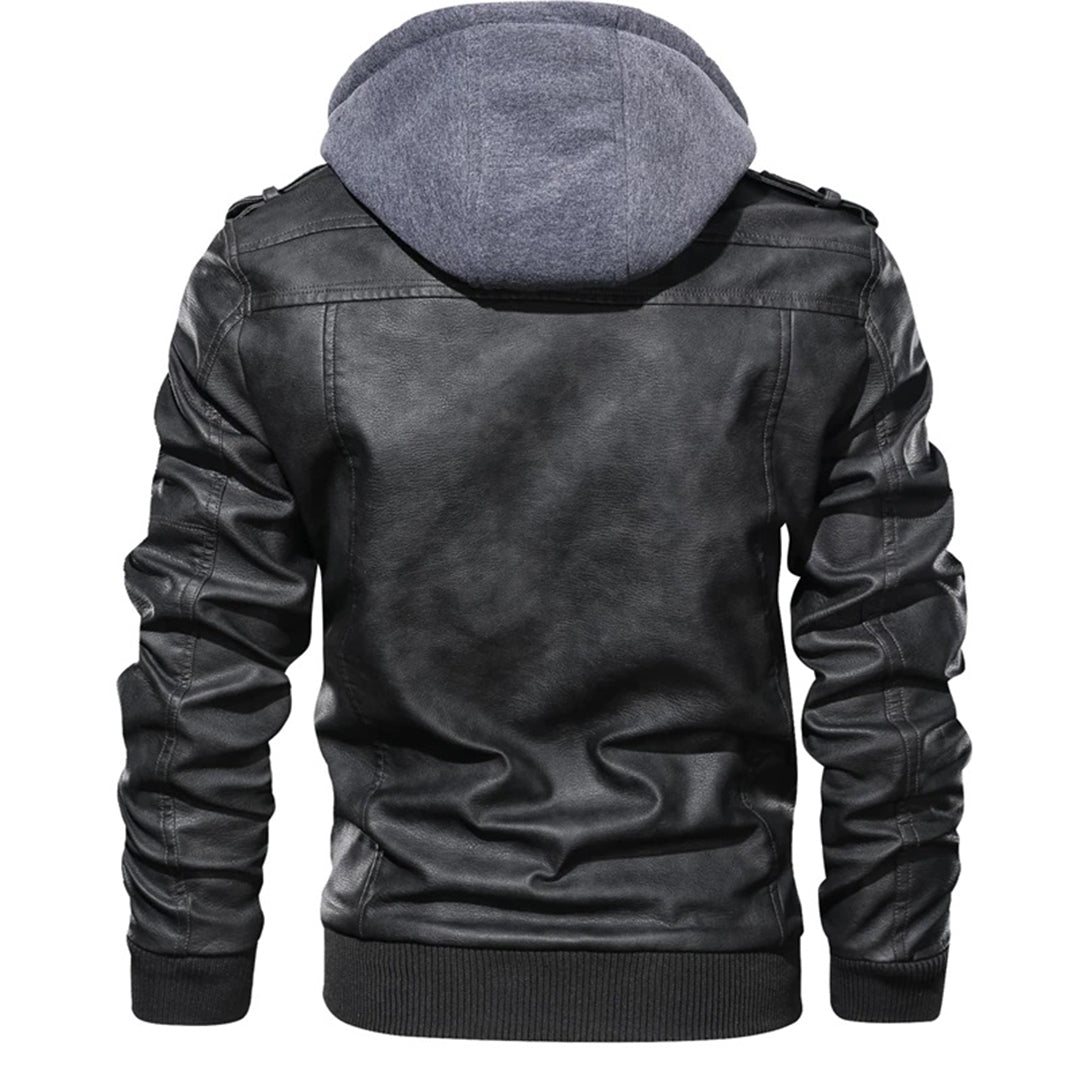 Herre Skinnjakke med Hette Trendy Design 4