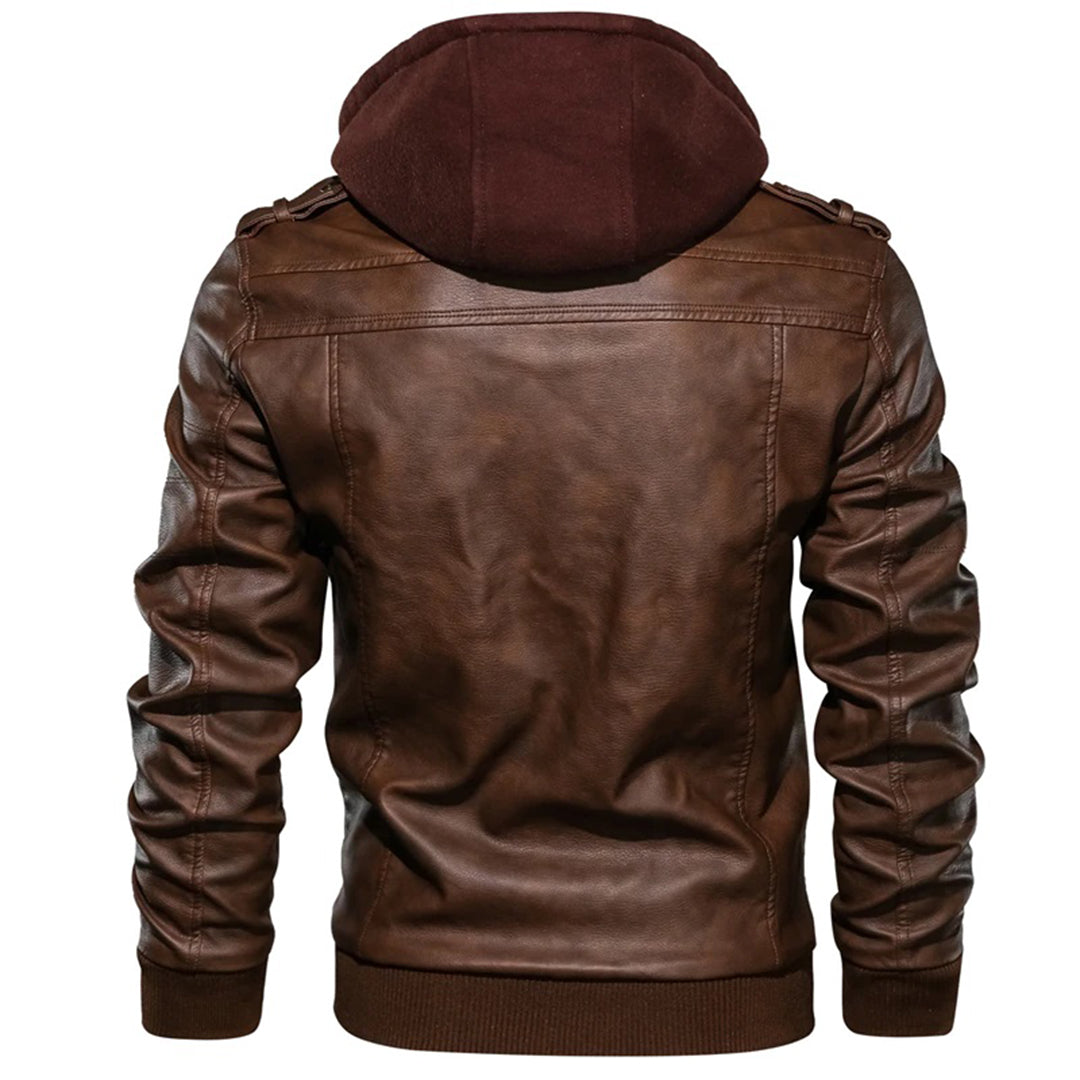 Herre Skinnjakke med Hette Trendy Design 8