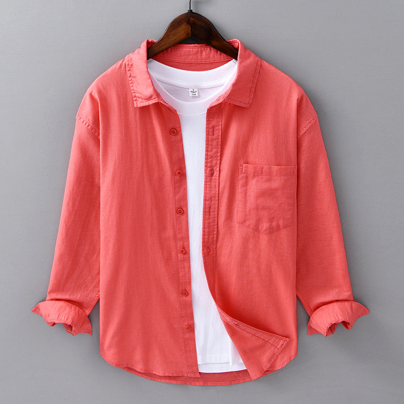 Herre Skjorte Kyststil Med Praktisk Brystlomme 4