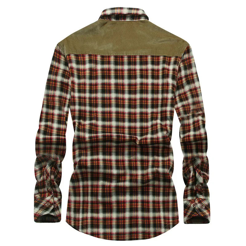 Herre Skjorte Langermet Rutete Fleece 95% Bomull 2