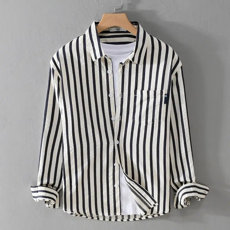 Herre Stripete Bluse med Klassisk Stil 5