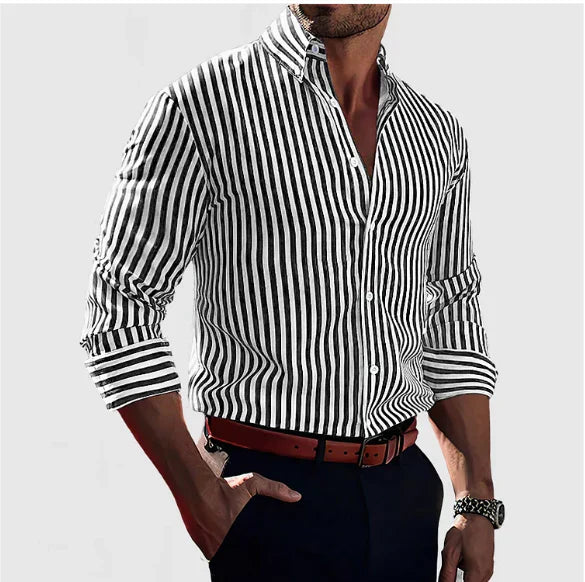 Herre Stripete Skjorte Smart Casual 1