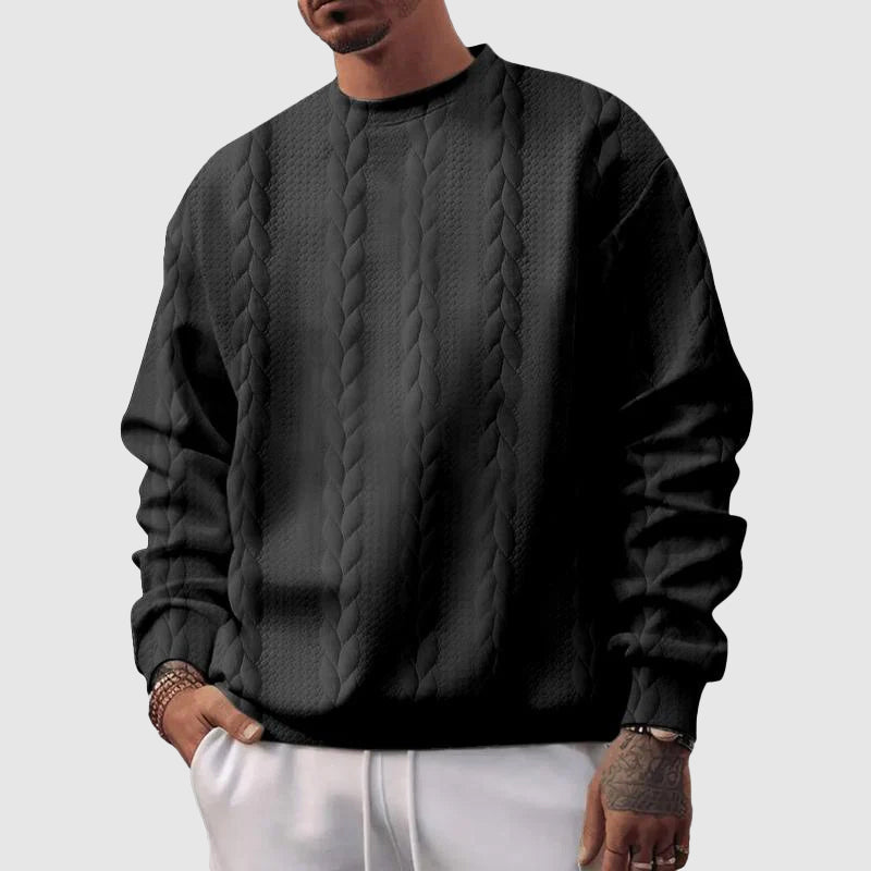 Herre Sweatshirt Løs Jacquard Stil 2