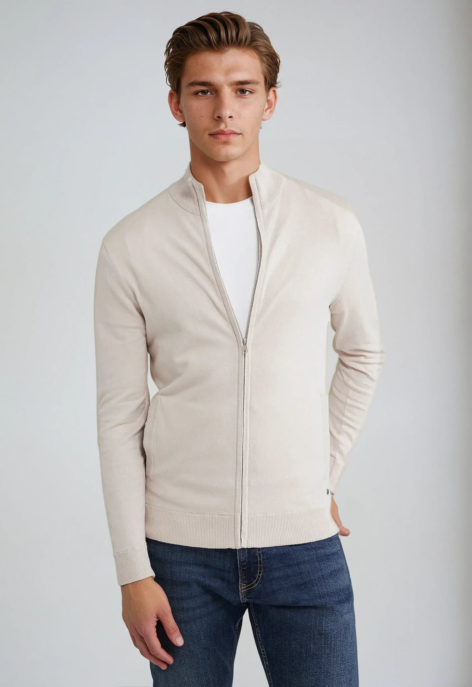 Herre Sweatshirt med Full Glidelås og Moderne Design 4