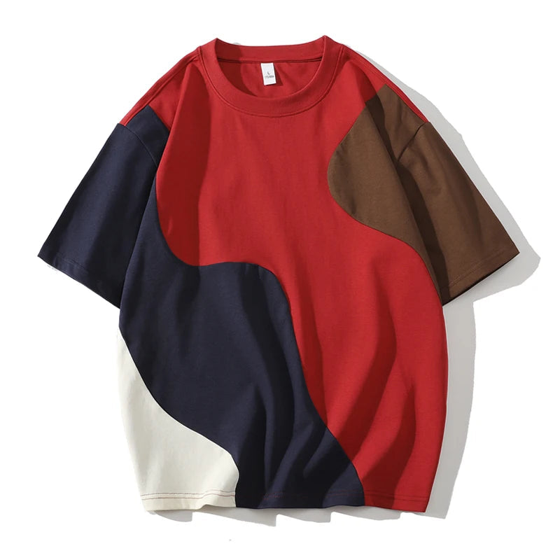 Herre T-skjorte med Fargeblokk Design 2
