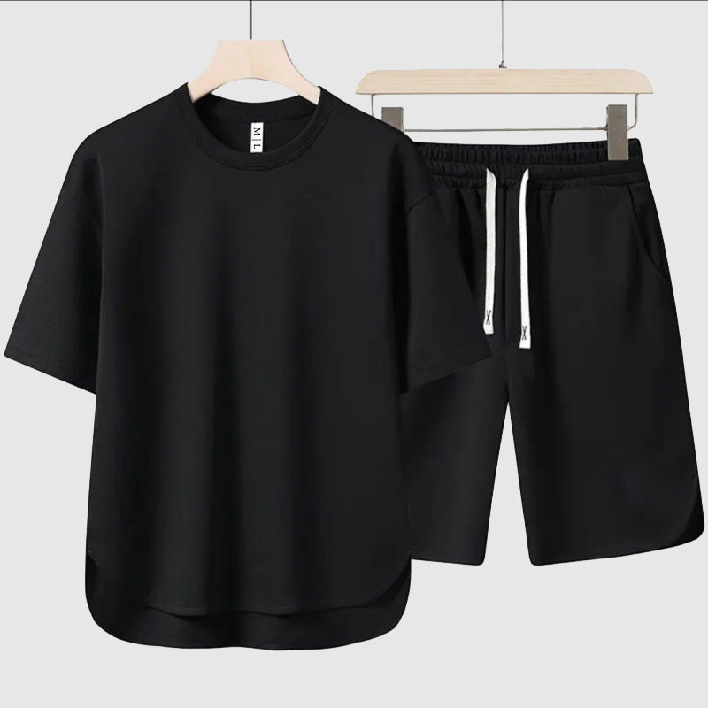 Herre T-skjorte og Shorts Sett for Utendørsbruk 3